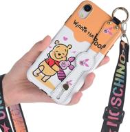 📱 oiluoyu iphone xr case - 3d cute cartoon silicone protective cover with wrist strap and lanyard, perfect for children and girls - full protection logo