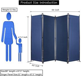 img 3 attached to GOJOOASIS Dividers Folding Privacy Partition