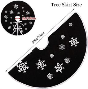 img 2 attached to 🎄 30-Inch HOHOTIME Christmas Tree Skirt: Black Tree Carpet with White Snowflakes Print – Perfect for Xmas Home Decoration and Holiday Celebrations