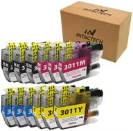 intactech compatible ink cartridges: brother lc-3011 lc3011 bkcmy replacement for printer mfc-j491dw, mfc-j497dw, mfc-j690dw, mfc-j895dw - 3 sets-12 pack (3 black, 3 cyan, 3 magenta, 3 yellow) logo