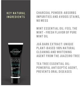 img 2 attached to 🦷 EcoTomorrow Fluoride-Free Toothpaste – Charcoal & Tea Tree with Deep Cleaning Jua Plant – Natural Whitening – Antiplaque – Peppermint Essential Oil – 4.0oz (Charcoal, 1 Unit)