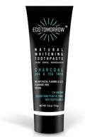 🦷 ecotomorrow fluoride-free toothpaste – charcoal & tea tree with deep cleaning jua plant – natural whitening – antiplaque – peppermint essential oil – 4.0oz (charcoal, 1 unit) logo