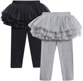 img 4 attached to LX7 Footless Culotte Leggings for Toddler Girls: A Stylish Addition to Their Wardrobe