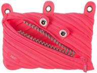 📚 zipit grillz 3-ring binder pencil pouch - large capacity pen case for kids and teens in pink" logo