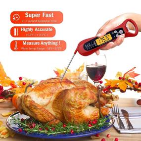 img 3 attached to 🌡️ Fast &amp; Accurate Digital Food Thermometer with Backlight &amp; Calibration for Cooking, Grilling, BBQ, Kitchen, and Outdoor Cooking - Multipurpose Digital Meat Probe