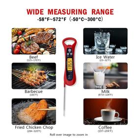 img 1 attached to 🌡️ Fast &amp; Accurate Digital Food Thermometer with Backlight &amp; Calibration for Cooking, Grilling, BBQ, Kitchen, and Outdoor Cooking - Multipurpose Digital Meat Probe