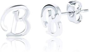 img 4 attached to 👂 Chic Stainless Steel Tiny Initial Stud Earrings for Women & Teen Girls: Gold & Silver 26 Letters Alphabet Earrings