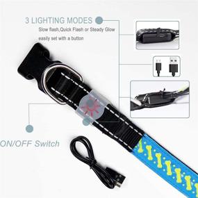 img 2 attached to LED Dog Collar - Woody & Winni | USB Rechargeable Safety Light Up | PU Leather Adjustable | Suitable for Dogs | Keep Pet Safe and Visible