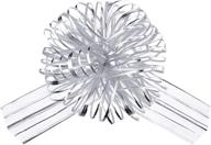 🎀 24-piece large silver organza pull bow set: perfect for wedding baskets, wrapping & decoration - 6 inches diameter logo