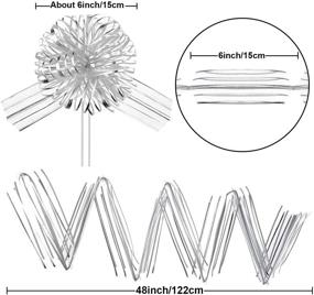 img 3 attached to 🎀 24-Piece Large Silver Organza Pull Bow Set: Perfect for Wedding Baskets, Wrapping & Decoration - 6 Inches Diameter