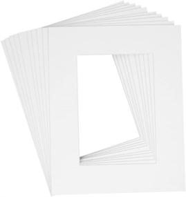 img 2 attached to 🖼️ Golden State Art - Pack of 10 White 8x10 Picture Mats with White Core Bevel Cut for 5x7 Photos - Including Backing and Bags