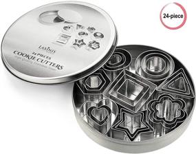 img 1 attached to 🍪 Premium Stainless Steel Mini Cookie Cutter Set - 24 Piece Assorted Shapes and Sizes for Biscuits, Fondant, Sugarpaste - Heart, Star, Flower, Geometric