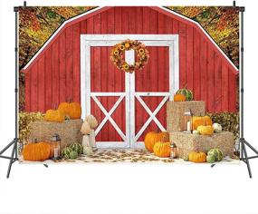 img 2 attached to 🎃 7x5ft Mocsicka Fall Red Farm Backdrop - Autumn Thanksgiving Rustic Farmland Harvest Pumpkin Halloween Patch Background for Photography - Vinyl Baby Shower Banner Decoration Party Supplies - Photo Booth