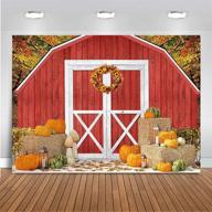 🎃 7x5ft mocsicka fall red farm backdrop - autumn thanksgiving rustic farmland harvest pumpkin halloween patch background for photography - vinyl baby shower banner decoration party supplies - photo booth logo