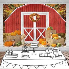 img 3 attached to 🎃 7x5ft Mocsicka Fall Red Farm Backdrop - Autumn Thanksgiving Rustic Farmland Harvest Pumpkin Halloween Patch Background for Photography - Vinyl Baby Shower Banner Decoration Party Supplies - Photo Booth