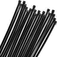 premium 12 inch zip cable ties (1000 pack), heavy duty black 🔗 - strong 40lbs tensile strength for indoor and outdoor use by bolt dropper logo