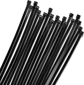 img 4 attached to Premium 12 Inch Zip Cable Ties (1000 Pack), Heavy Duty Black 🔗 - Strong 40lbs Tensile Strength for Indoor and Outdoor Use by Bolt Dropper