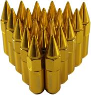 🔩 jdmspeed gold 20pcs m12x1.5 cap spiked extended tuner 60mm wheels rims lug nuts - aluminum logo