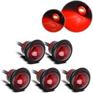 5-pack of partsam 0.75-inch led side marker and clearance trailer lights with 3 wires - red, 3 led, sealed auxiliary stop brake tail turn signal lights; hardwired and equipped with rubber grommets logo