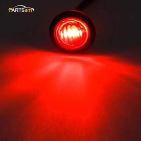 img 2 attached to 5-Pack of Partsam 0.75-Inch LED Side Marker and Clearance Trailer Lights with 3 Wires - Red, 3 LED, Sealed Auxiliary Stop Brake Tail Turn Signal Lights; Hardwired and Equipped with Rubber Grommets