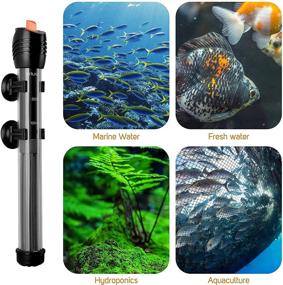 img 1 attached to 🔥 Orlushy Submersible Aquarium Heater: Adjustable 30W-500W with Free Thermometer for Marine Saltwater & Freshwater Tanks