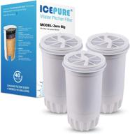 💧 icepure 5-stage zerowater pitcher water filter replacement - nsf53&42 certified - compatible with zr-001, zr-003, zr-017, zp-007rp, zd-013w, zs-011rp, zd-012rp, and all zerowater pitchers and dispensers [3 pack] logo