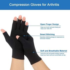 img 3 attached to Compression Rheumatoid Osteoarthritis Fingerless Breathable