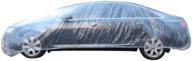 🚗 etopars 12ft x 22ft clear plastic disposable car covers - universal elastic band, waterproof, rain and dust protection for garage, temporary auto cover logo