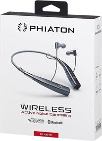 img 1 attached to 🎧 Enhance your music experience with Phiaton BT 100 NC Grey Wireless Bluetooth Active Noise Cancelling Neck Band Style Earphones featuring a Built-in Mic