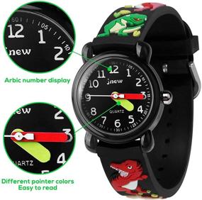 img 2 attached to Bigmeda Kids Watch - 3D Cartoon Analog Quartz Wrist Watch for Boys and Girls, Waterproof Kid Watch with Silicone Strap - Teaching Watch