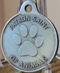 img 2 attached to 🐾 Pet Protection Charm - RecoveryChip Saint Francis of Assisi, Patron Saint of Pets - Pewter Color Dog Cat Tag