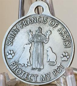 img 3 attached to 🐾 Pet Protection Charm - RecoveryChip Saint Francis of Assisi, Patron Saint of Pets - Pewter Color Dog Cat Tag