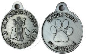 img 4 attached to 🐾 Pet Protection Charm - RecoveryChip Saint Francis of Assisi, Patron Saint of Pets - Pewter Color Dog Cat Tag