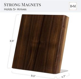 img 2 attached to 🔪 Stylish American Walnut Magnetic Knife Holder Block - Strong Magnets, Knife Protection and Storage Organizer for Your Kitchen Knives