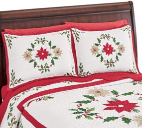 img 4 attached to Christmas Evergreen Garland Pillow Sham by 🎄 Collections Etc: Festive Holiday Decor for Your Home