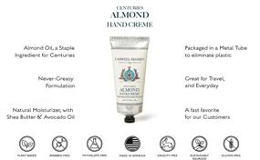 img 3 attached to 🌰 Centuries Almond Hand Cream: Shea Butter Moisturizer with Natural Almond Scent - 2.25 oz by Caswell-Massey