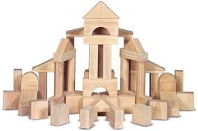 img 4 attached to Premium Melissa & Doug Solid Wood 🧱 Building Set - Unleash Creativity with Standard Building Blocks