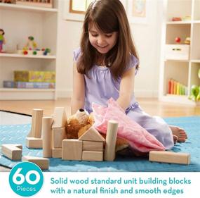 img 3 attached to Premium Melissa & Doug Solid Wood 🧱 Building Set - Unleash Creativity with Standard Building Blocks