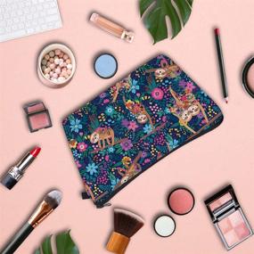 img 1 attached to 💼 Ultimate Travel Companion: Double Sided Printed Waterproof Cosmetic Organizer and Travel Accessories