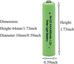 img 3 attached to 🔋 Баобиан AAA NiCd 1.2V 600mAh аккумуляторы (12 штук) - идеально подходят для солнечных фонарей, садового ландшафта, игрушек с дистанционным управлением