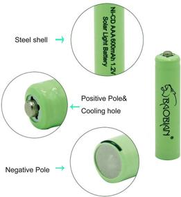 img 1 attached to 🔋 Баобиан AAA NiCd 1.2V 600mAh аккумуляторы (12 штук) - идеально подходят для солнечных фонарей, садового ландшафта, игрушек с дистанционным управлением