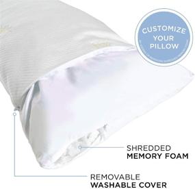 img 3 attached to Milliard Shredded Memory Foam Full Body Pillow with Washable Cover - Long, Hypoallergenic, Firm Support Pillows for Side and Back Sleepers - Fits 20x54 Pillowcase for Comfortable Sleep (White Bamboo)