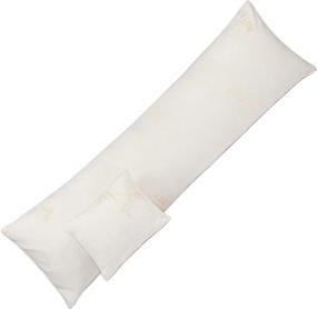 img 4 attached to Milliard Shredded Memory Foam Full Body Pillow with Washable Cover - Long, Hypoallergenic, Firm Support Pillows for Side and Back Sleepers - Fits 20x54 Pillowcase for Comfortable Sleep (White Bamboo)