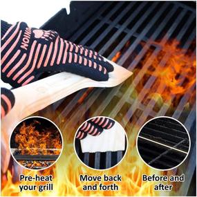 img 2 attached to 🔥 Wooden Grill Scraper- Bristle-Free Wooden Grill Cleaner + Heat Resistant BBQ Gloves: A Perfect BBQ Gift Set for Grill Masters, Dads, Boyfriends, or Fathers Day