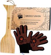 🔥 wooden grill scraper- bristle-free wooden grill cleaner + heat resistant bbq gloves: a perfect bbq gift set for grill masters, dads, boyfriends, or fathers day логотип