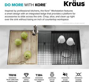 img 2 attached to 🚰 Kraus KWU110-32 Kore Kitchen Single Bowl: 32 Inch, 32" Workstation Sink - Convenient and Stylish