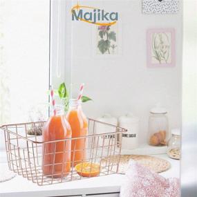 img 3 attached to 🌹 Stylish Rose Gold Baskets: 2 Large & 2 Small Sizes, Ideal for Home and Office Organization - Majika Premier