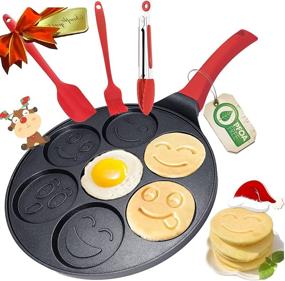 img 4 attached to 🥞 Nonstick Silver Dollar Breakfast Pancake Pan with 7 Mold Pancake Griddle Shapes - DAYOOH