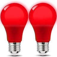 🔴 5-watt led red light bulb - a19 colored bulbs, equivalent to 40w, e26 base for party, wedding, halloween, christmas, bar - mood & ambiance decor logo