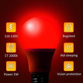 img 2 attached to 🔴 5-Watt LED Red Light Bulb - A19 Colored Bulbs, Equivalent to 40W, E26 Base for Party, Wedding, Halloween, Christmas, Bar - Mood & Ambiance Decor